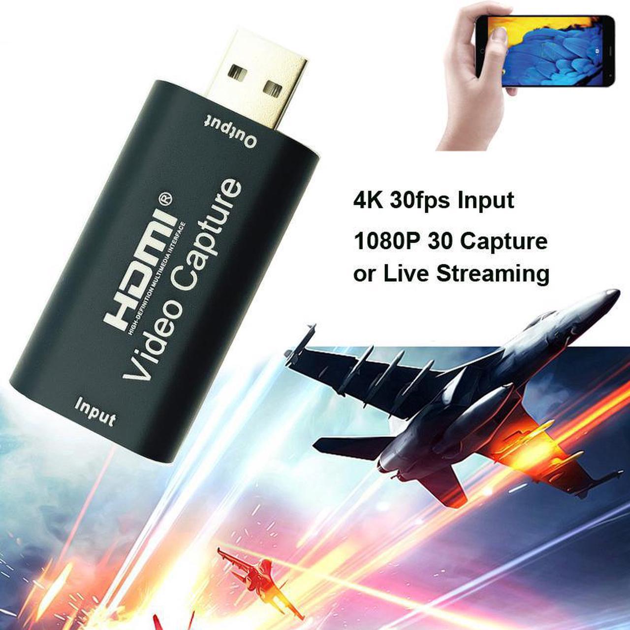 Mini Video Capture Card USB 2.0 HDMI Video Card Grabber Record Box for PS4 Game DVD Camcorder HD Camera Recording Live Streaming