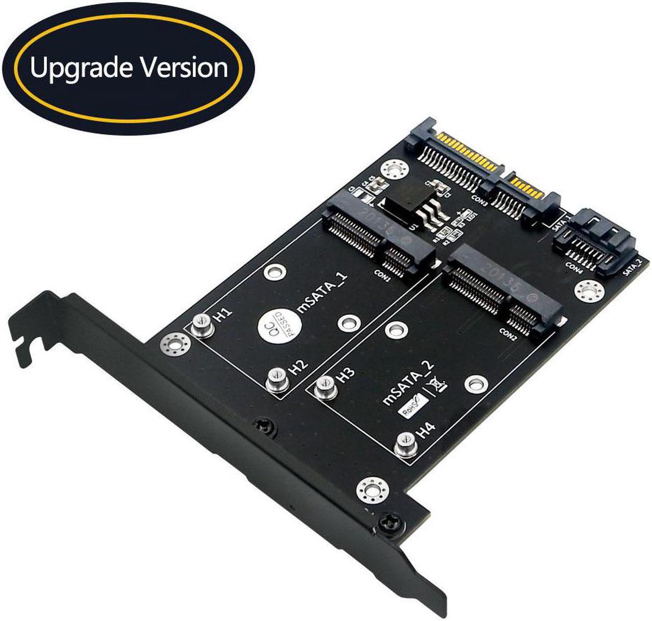 mSATA SSD to SATA 3.0 Adapter Dual mSATA SSD to Dual SATA3 6Gb Converter Riser Card with PCI Express High Bracket For PC Desktop