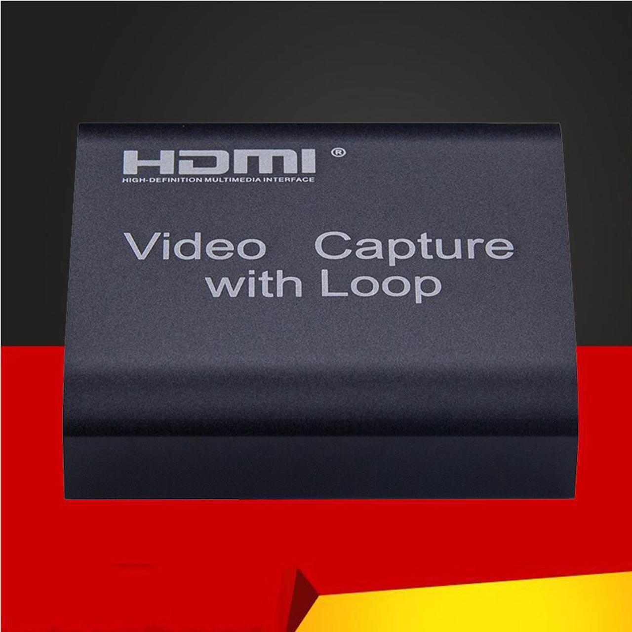 HDMI Capture Card Video Capture 4K 1080P USB 2.0 HDMI Video Capture Card Grabber + Loop Output for Phone PS4 Game Live Streaming