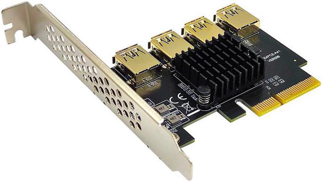 PCI-E 1 To 4 PCI Express 16X Slot Riser Card PCI-E 4X To External 4 PCIe Slot Adapter PCIe Multiplier Card For Bitcoin Miner