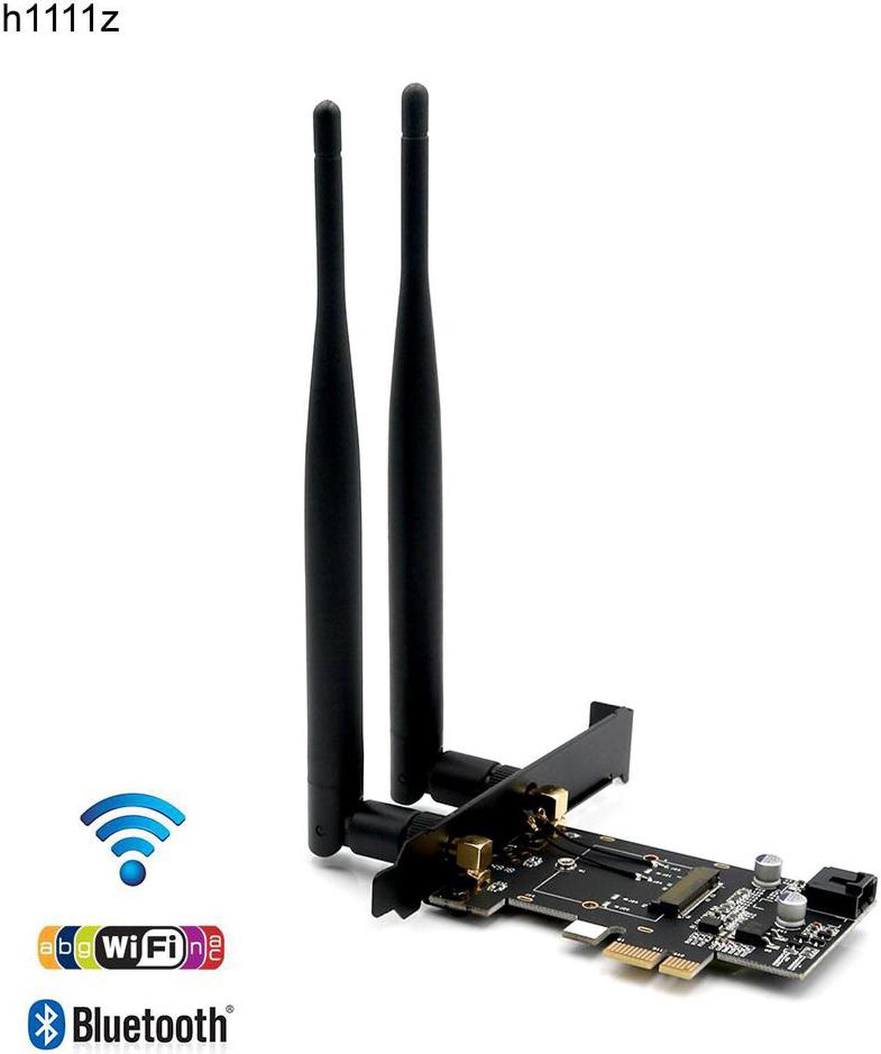 Network Cards M.2 Wifi Adapter/Card PCI-E 1X Wifi AC 5Ghz 5 Ghz Adapter 2x 5dBi WiFi Antenna Key A NGFF M.2 Wi-Fi Bluetooth Card