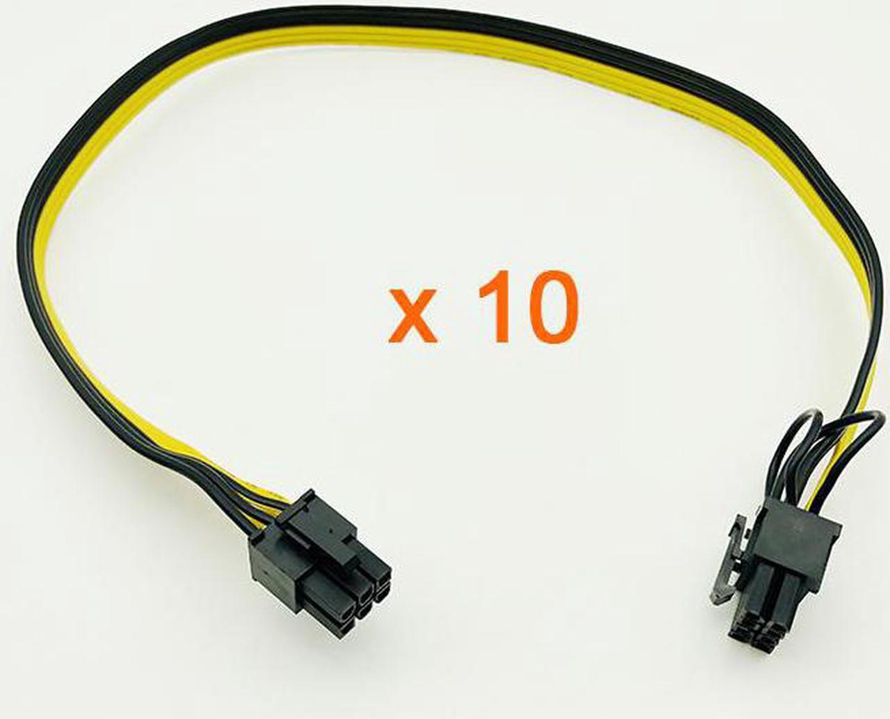 10PCS 6Pin to 8Pin(6+2) Cable Server Power Conversion Board Graphic Card Module Wire Cable 60CM Splitter Cables for Miner Mining