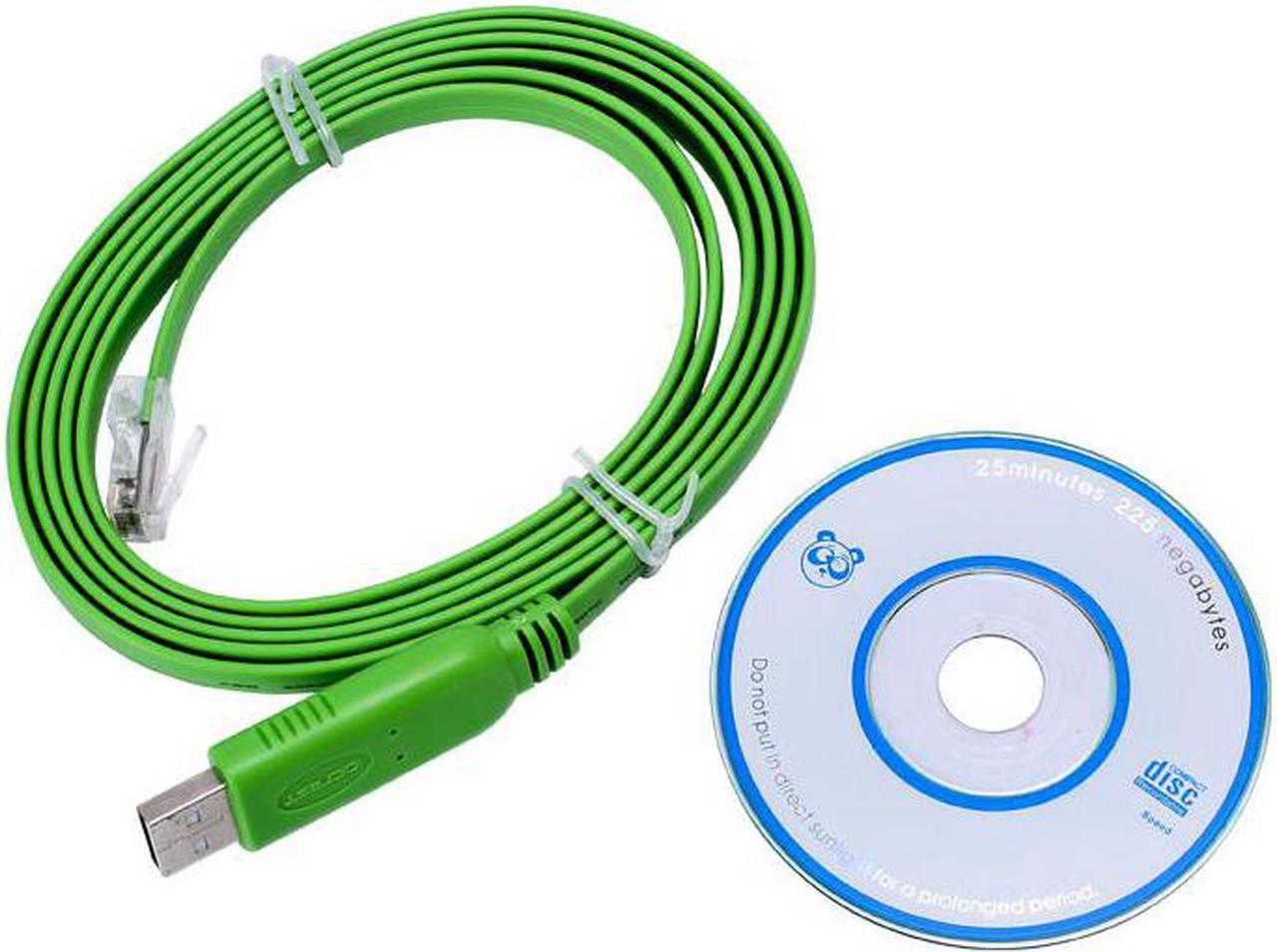 USB2.0 to RJ45 CAT5 Console Adapter Serial Port Configuration Cable for Router Switch 6FT/1.8-Meter FTDI Chipset