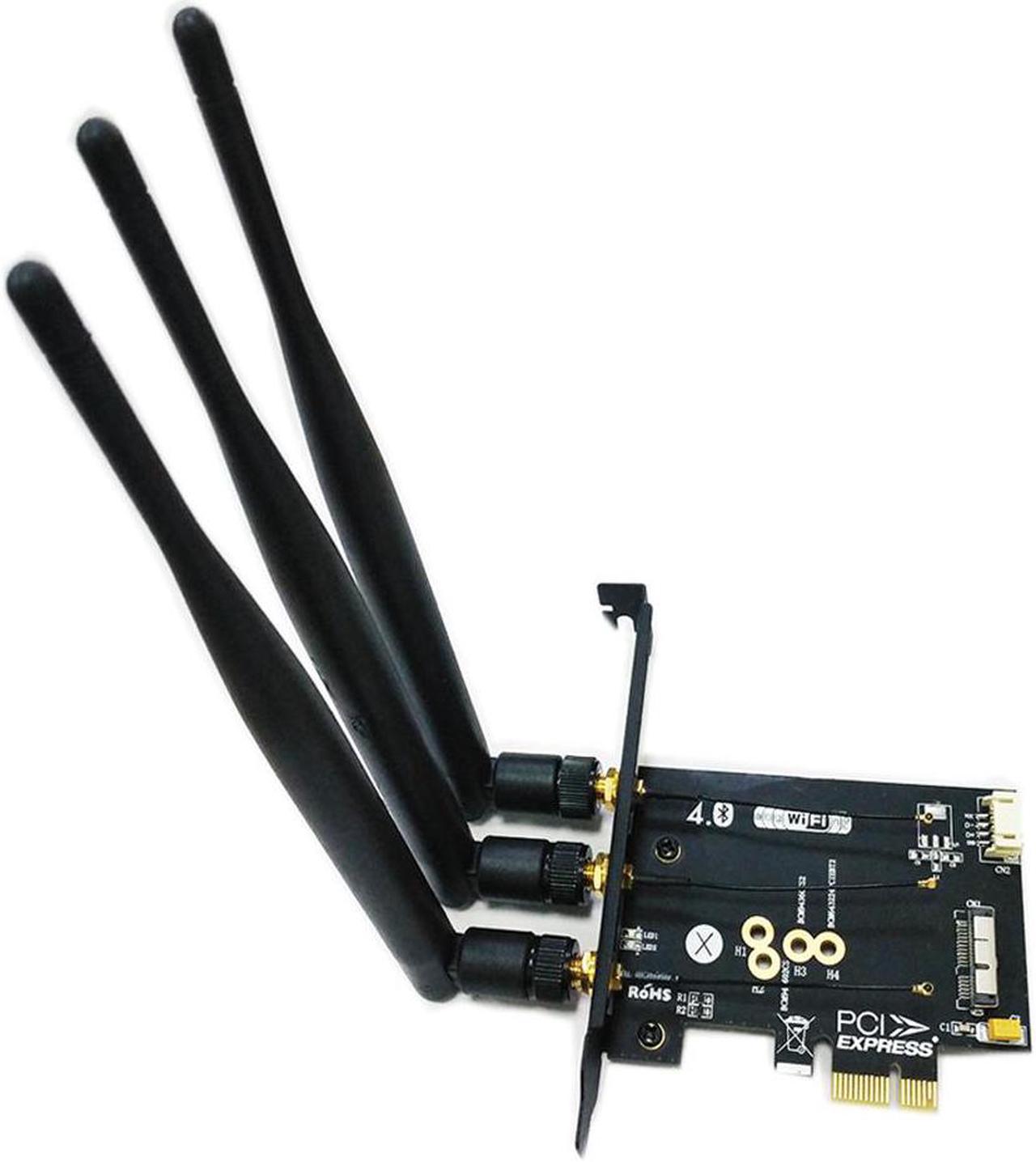 Antennas 802.11+Bluetooth 4.0 Broadcom BCM943602CS BCM94360CS2 Wireless WiFi Card Mini PCI-E to PCI-E 1X Adapter PC WiFi Adapter