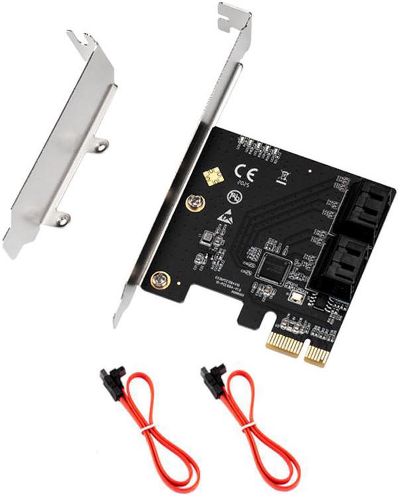 Chia Mining 4 Port SATA Card Riser SATA III 3.0 6Gbps Controller Card PCIe 3.0 x1 Expansion Card +Low Profile Bracket SATA Cable