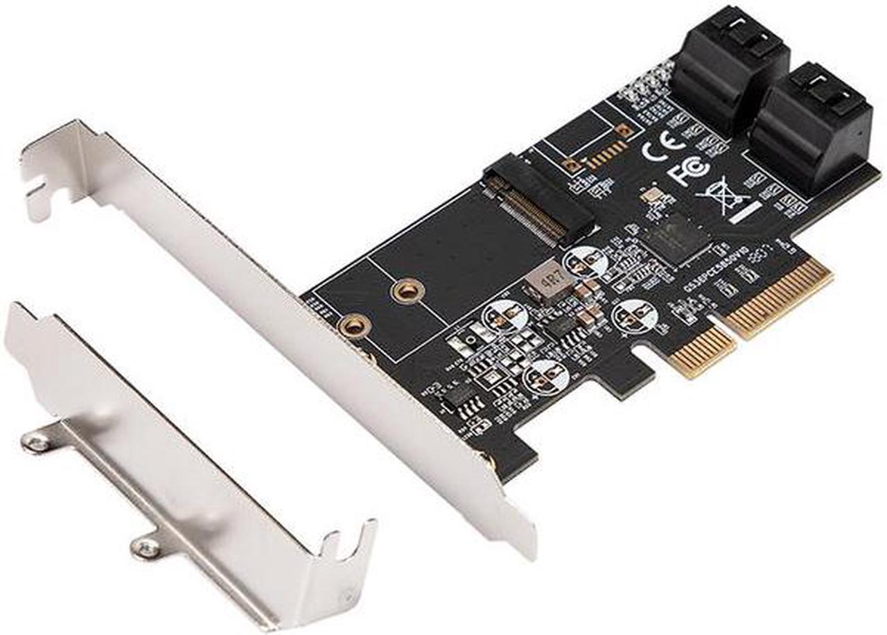 PCI Express SATA 3 Controller Card PCIE to M2 Adapter M.2 NGFF 4-Port SATA III 6GB/s Expansion Card Support 2230 2242 M2 SSD HDD