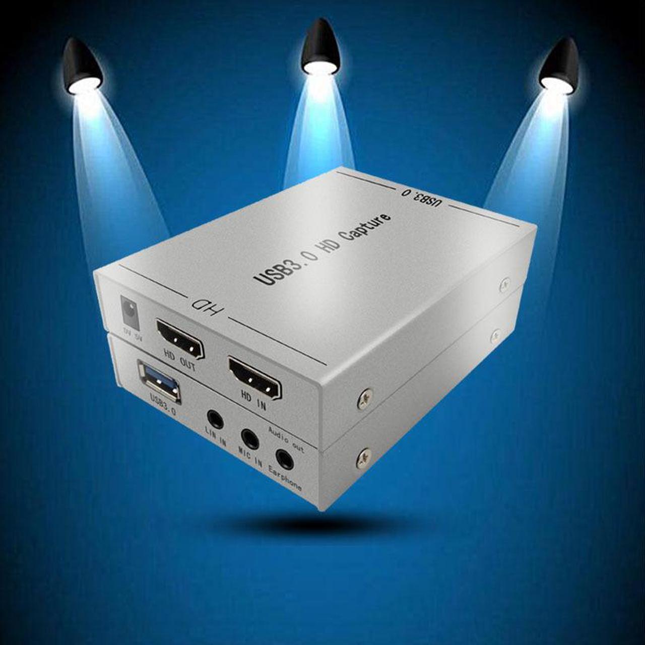 Video Capture Card HDMI USB 3.0 Video Capture Device HDMI to USB Game Capture Live Streaming 1080P Audio Input Mic 3.5mm Output