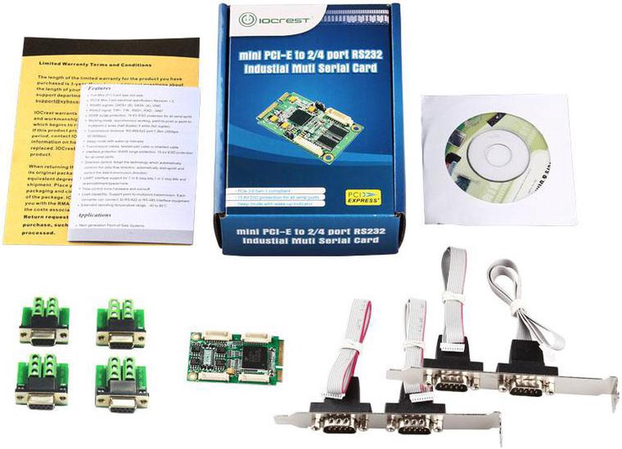 High Speed Mini PCI-Express Turn 4 Ports RS422 RS485 Industrial Serial Port Card