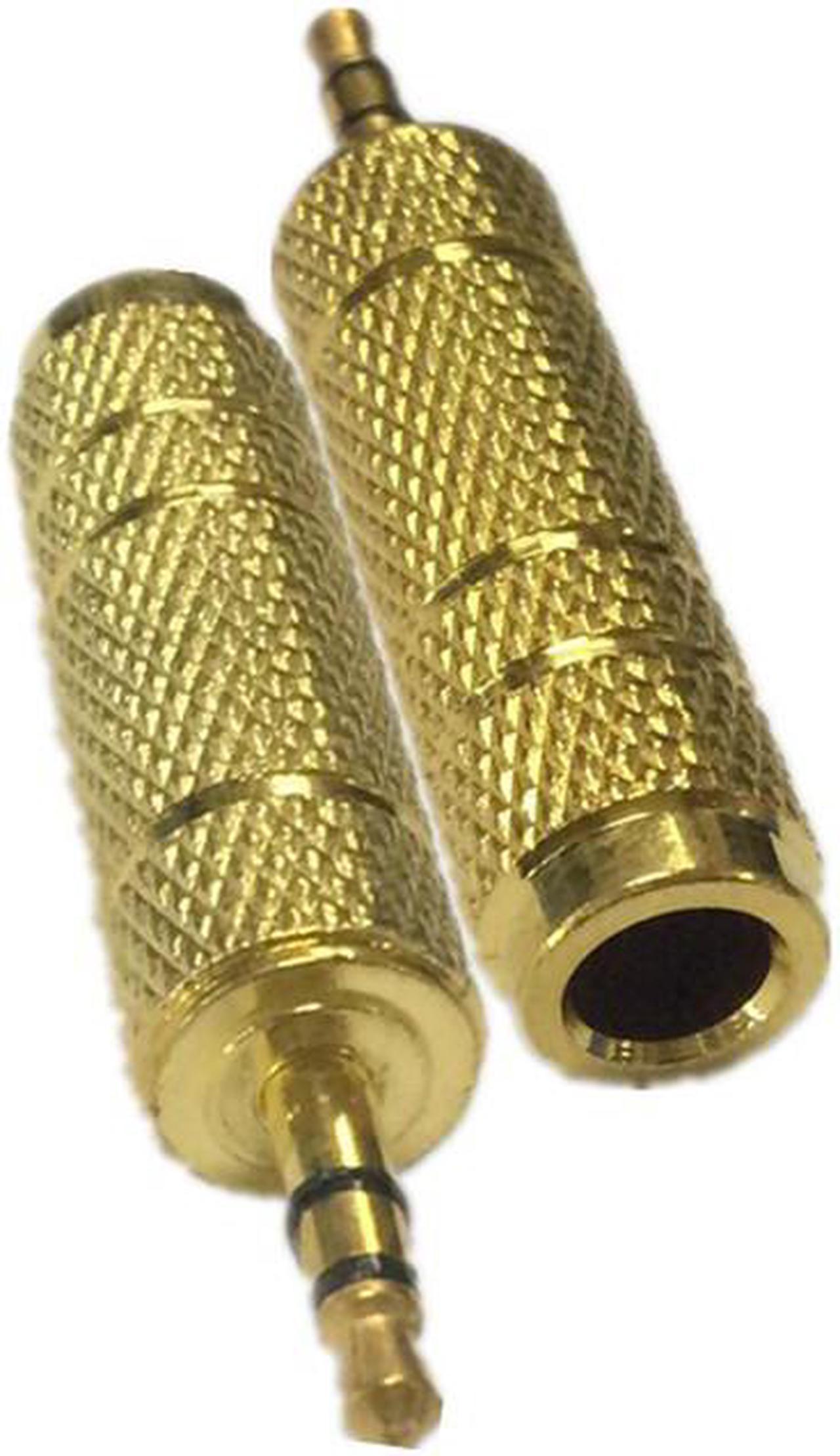 Adaptateur stéréo 6.35 femelle à 3.5 mâle, couleur or, 1 pièce, prise pour casque, bornes Audio