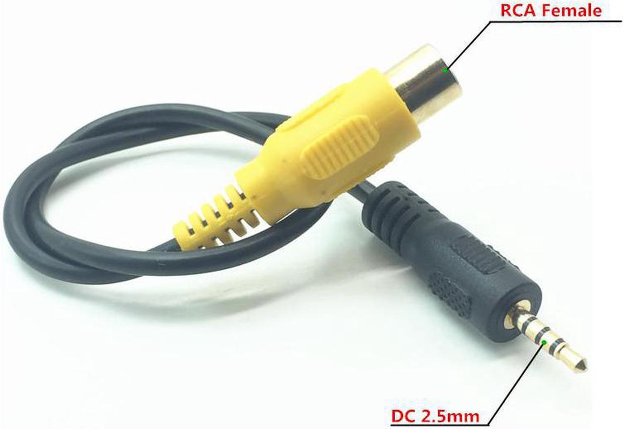 Pièces de convertisseur vidéo AV, 30cm, 1 pièce, 2.5mm, Jack stéréo mâle vers RCA femelle, adaptateur pour GPS