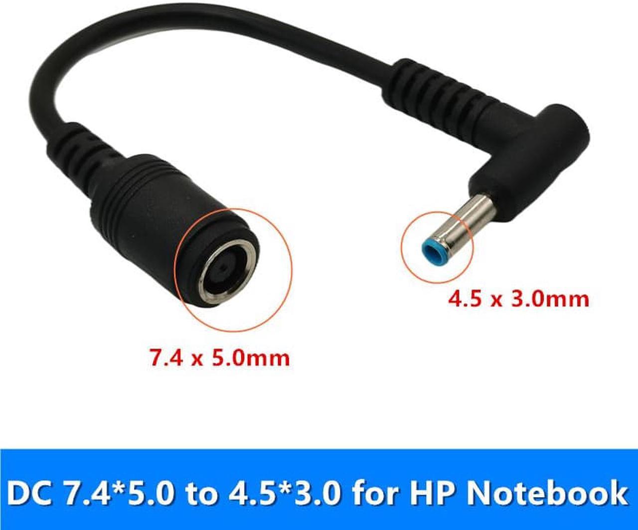 Adaptateur de convertisseur de Charge cc à Angle droit, câble à 90 degrés, 7.4x5.0mm à 4.5x3.0mm, pour câble court HP