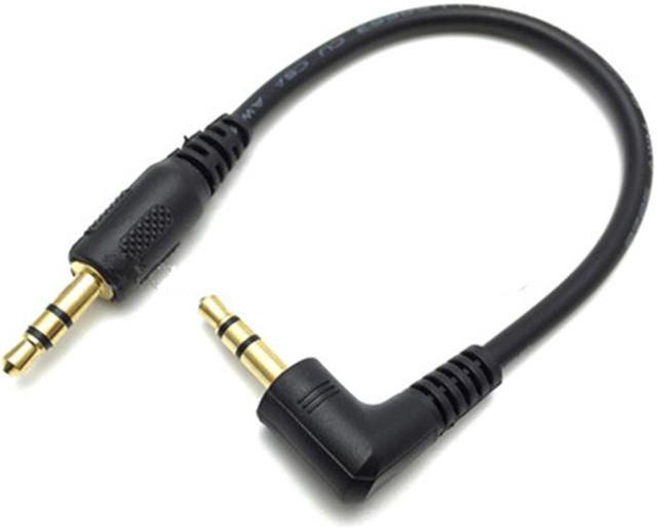 Câble d'extension 90 degrés mâle à mâle en forme de L, 10cm 3.5mm, adaptateur Audio pour téléphone portable MP3 dans la voiture, 2 paquets