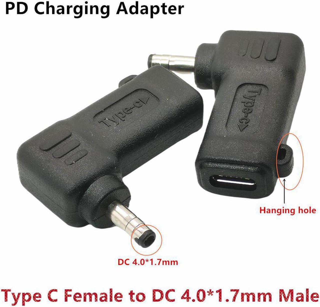 Adaptateur mâle PD USB C vers 4.0x1.7mm, convertisseur à pointe mince, connecteur de Charge pour Lenovo IdeaPad 330s 120s 510 520 530s alimentation d'ordinateur portable