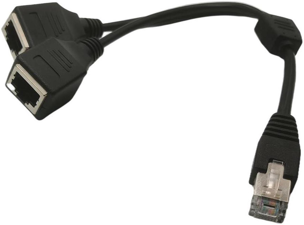 Câble de réseau Ethernet LAN avec 1 prise mâle vers 2 femelles, adaptateur Y facile et stable, RJ45, transmission en Cat5e, Cat5, Cat6