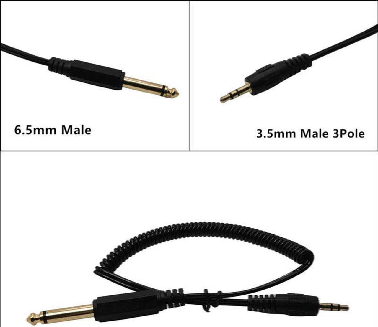 Adaptateur Audio stéréo plaqué or, 1 pièce, Jack mâle 6.35mm 1/4 "à prise mâle 3.5mm, 3 pôles, convertisseur, câble extensible