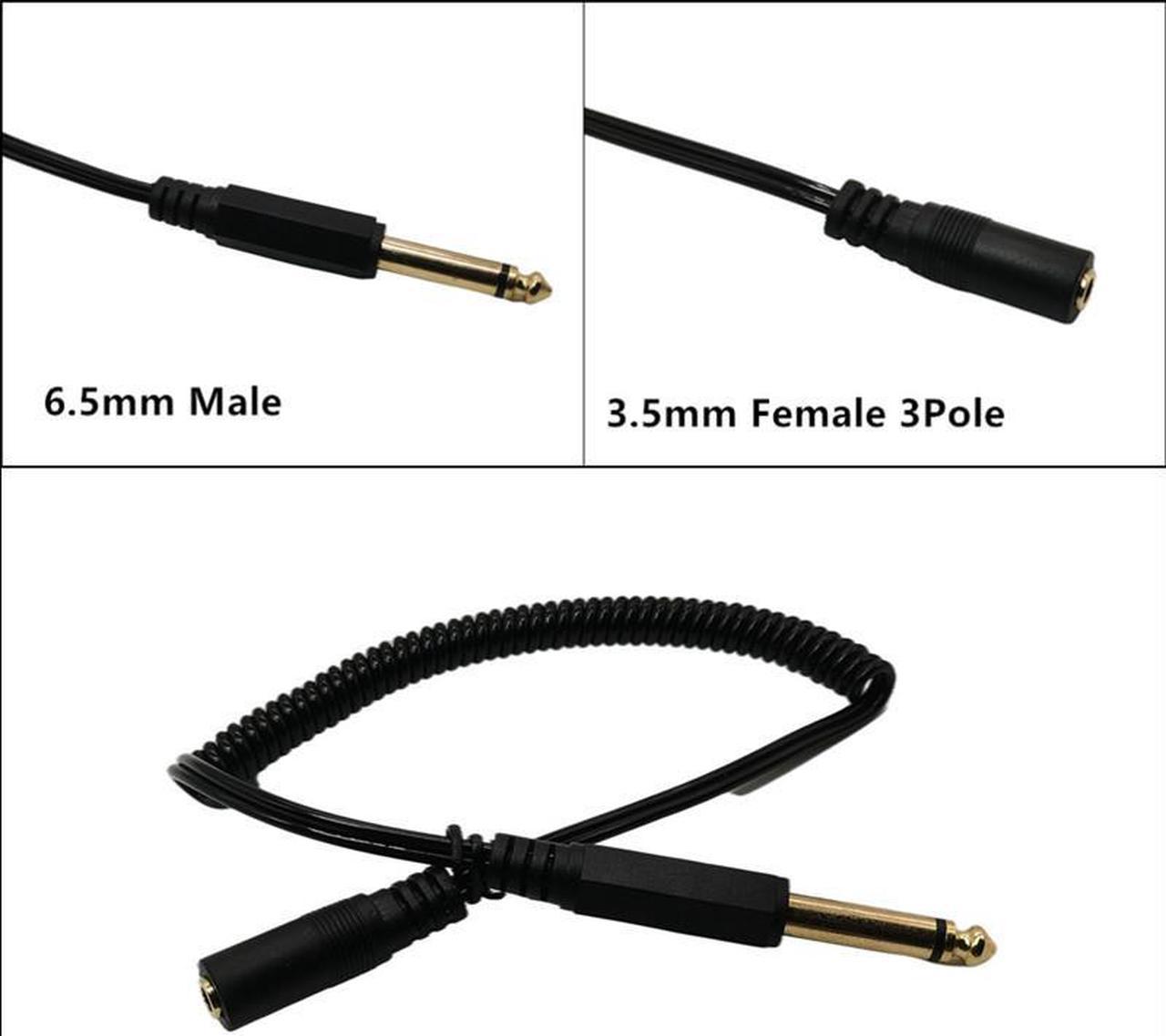 Câble d'extension Audio, Jack 3.5mm femelle, 3 pôles stéréo à 6.35mm 1/8 mâle, câbles à ressort