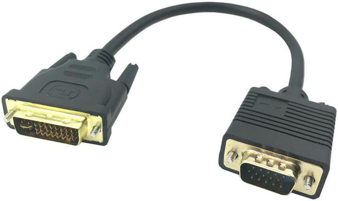 Adaptateur DVI 24 + 5 vers VGA 0.3M, câble 1080P DVI-I vers VGA, convertisseur vidéo 24 + 5 DVI mâle vers 15 broches, pour écran de PC