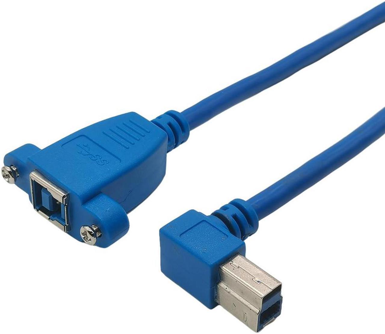 Câble d'extension USB 3.0 mâle à femelle Type B à angle droit 90 degrés 0.5m