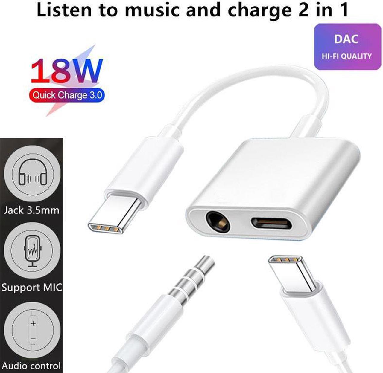 Adaptateur séparateur de Type C 2 en 1, pour Samsung Galaxy S21 S20 FE Note 20 Ultra Note 10 Plus USB C à Jack 3.5, câble Audio pour écouteurs