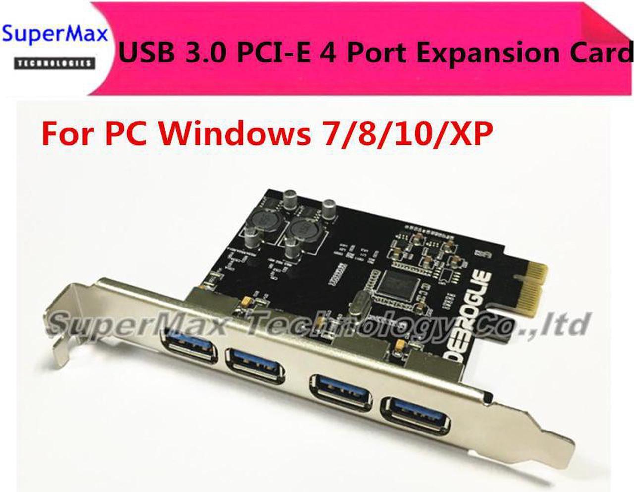 Carte d'extension PCI-E 4 ports usb 3.0 Super rapide pour PC Windows 7/8/10/XP