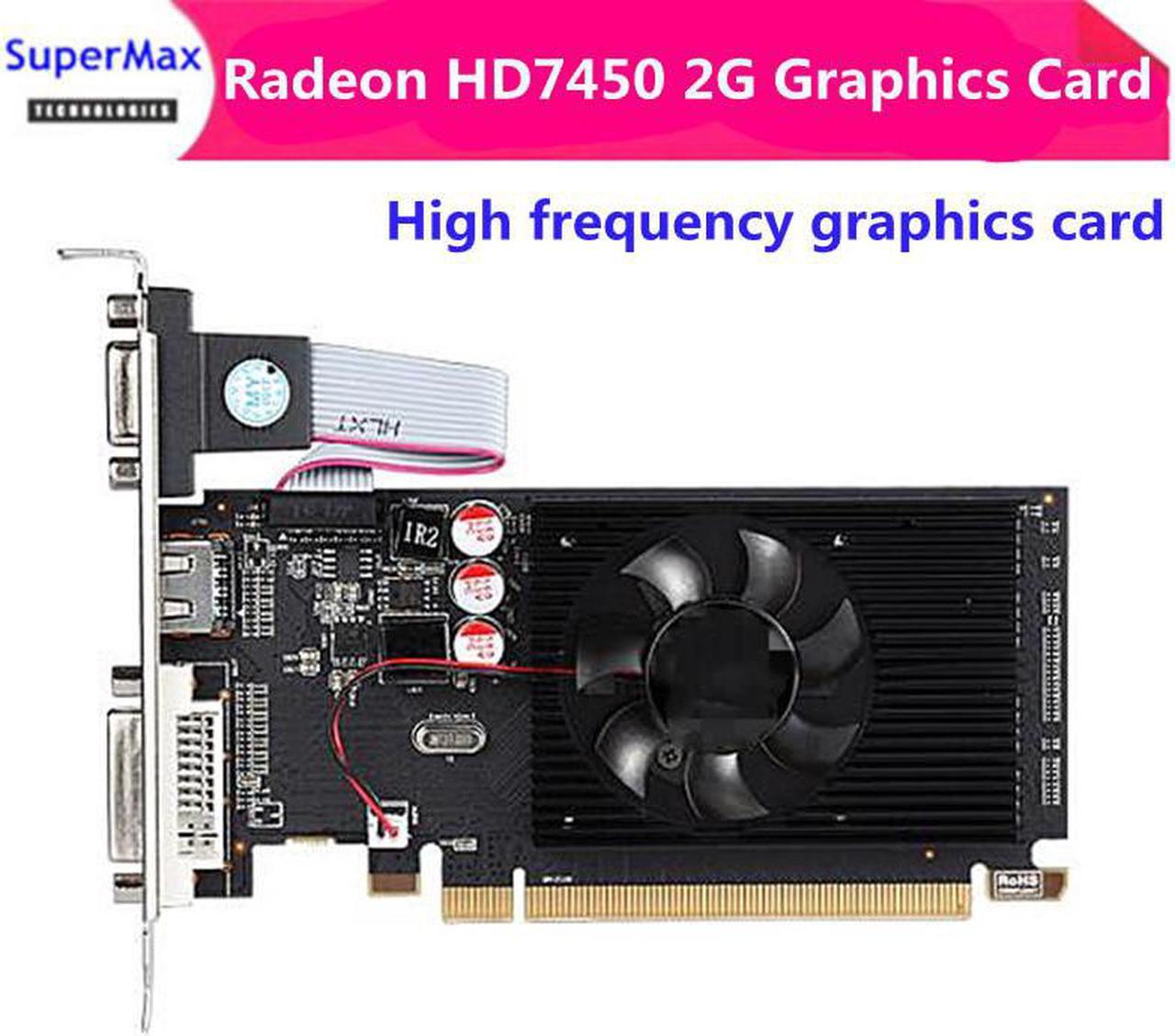 Carte graphique HD7450 DDR3 2G pour processeur graphique, composant pc, compatible avec processeur 1U 2U, châssis à fente unique, HD 7450