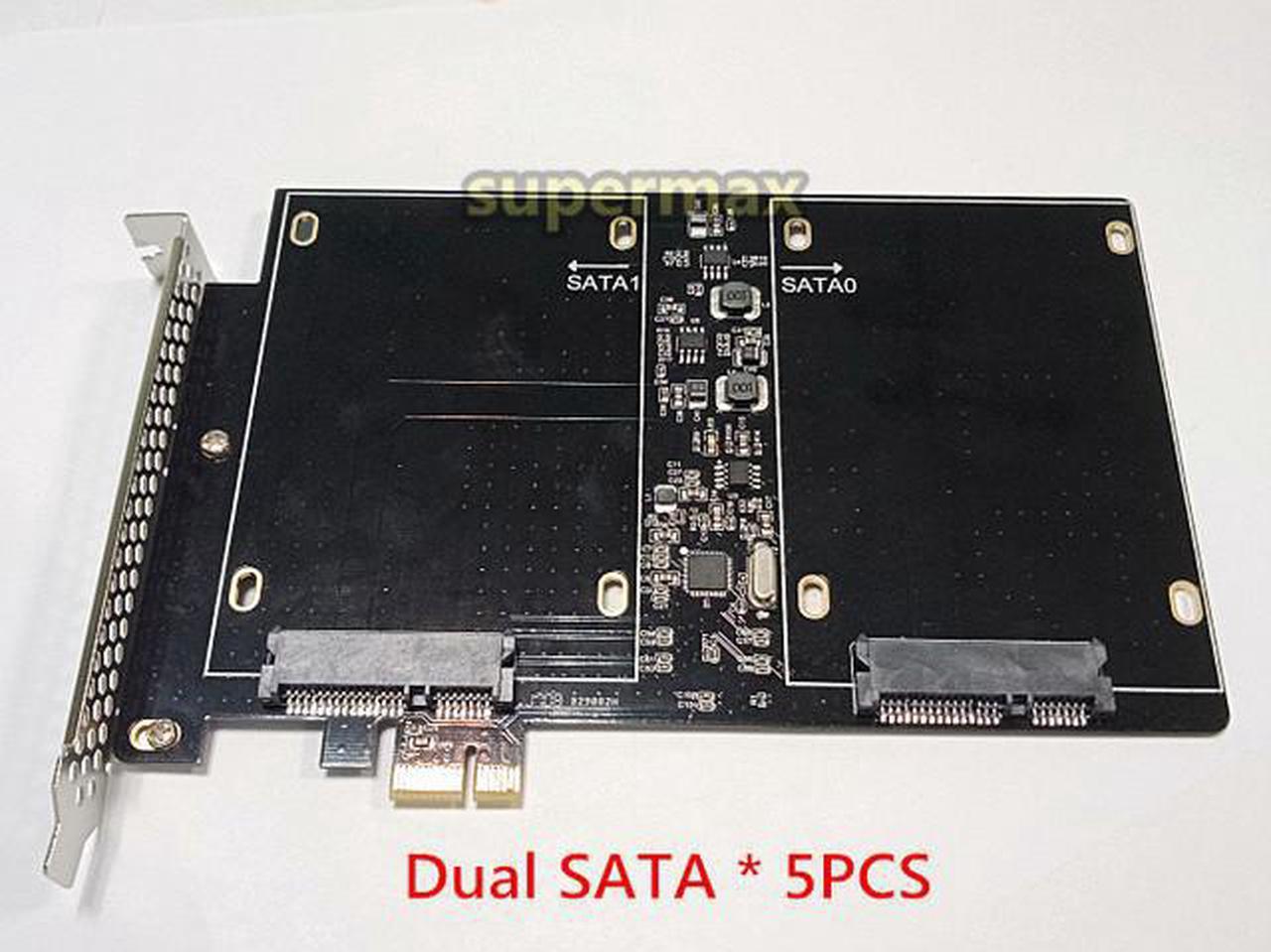 Carte adaptateur double port SATA III vers PCI-E X1 SSD, avec vis, pour Windows/ MACPRO/OSX 10.5-10.12/MP3.1-5.4/MACPRO 08-12, 5 pièces