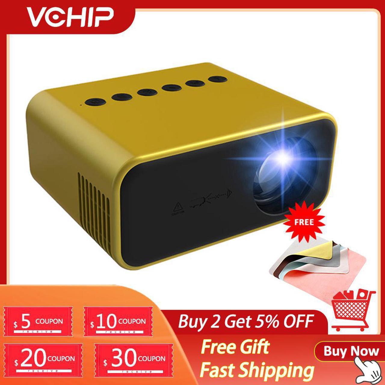 VCHIP  Mini projecteur LED pour la maison, compatible avec TV 1080P, lecteur multimédia de cinéma Portable, yy500