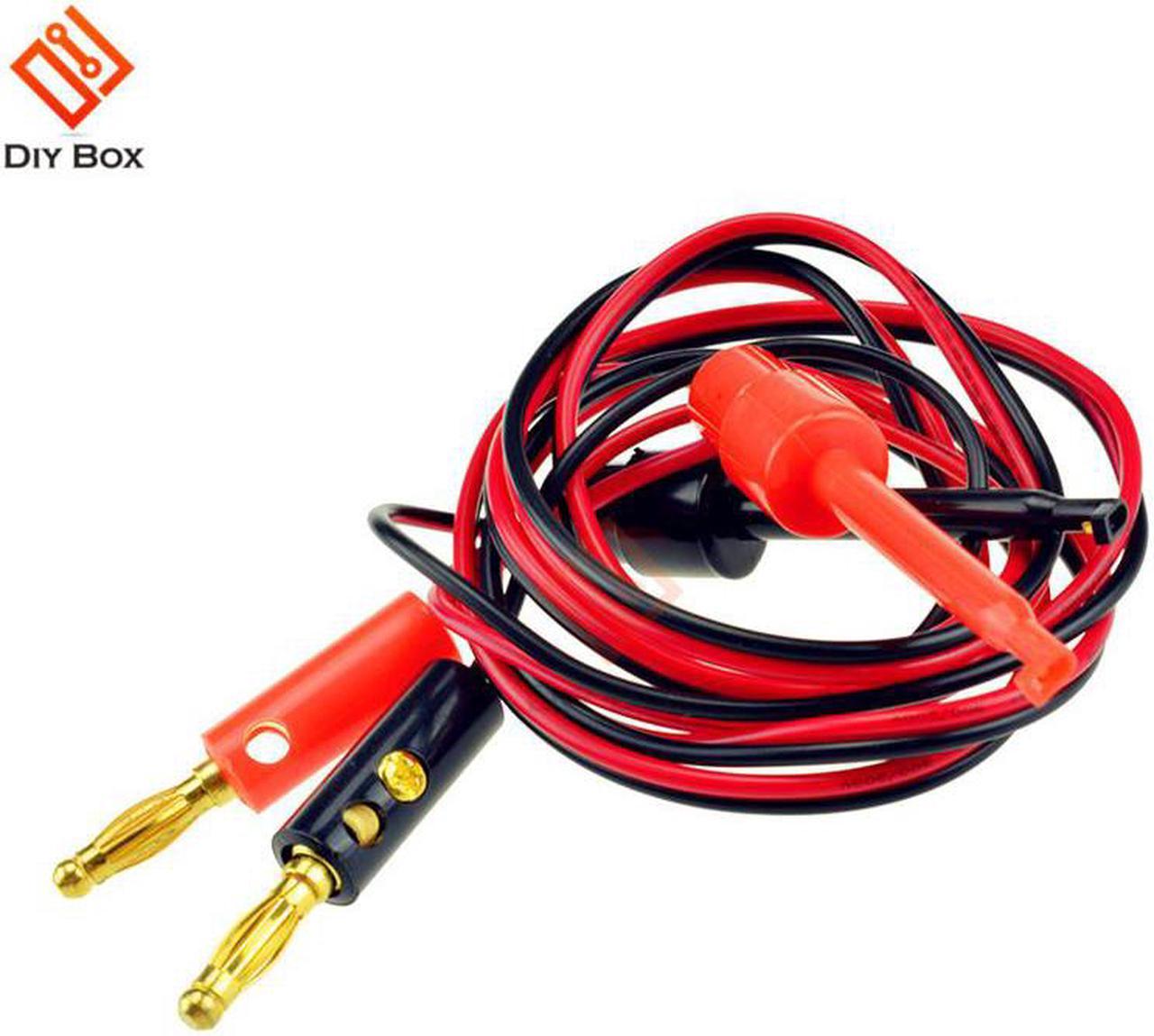 1 Pair 4mm Banana Plug to Test Hook Clip Lead Cable Gold Plated For Multimeter Test Lead Cable Equipment Connector