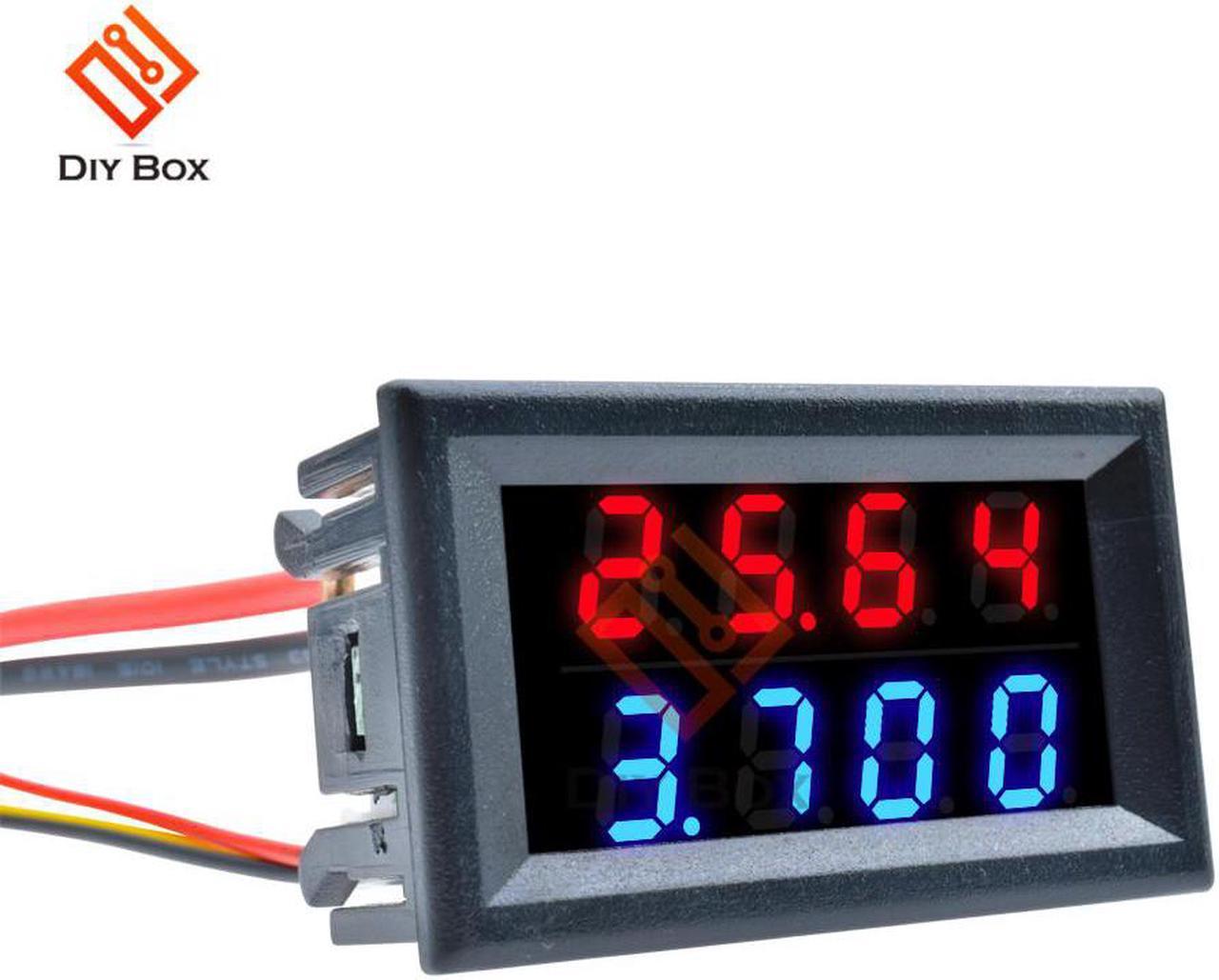 0.28 Inch Digital DC Voltmeter Ammeter Red Blue LED Dual Display 4 Bit 5 Wires DC 200V 10A Voltage Current Meter Power Supply