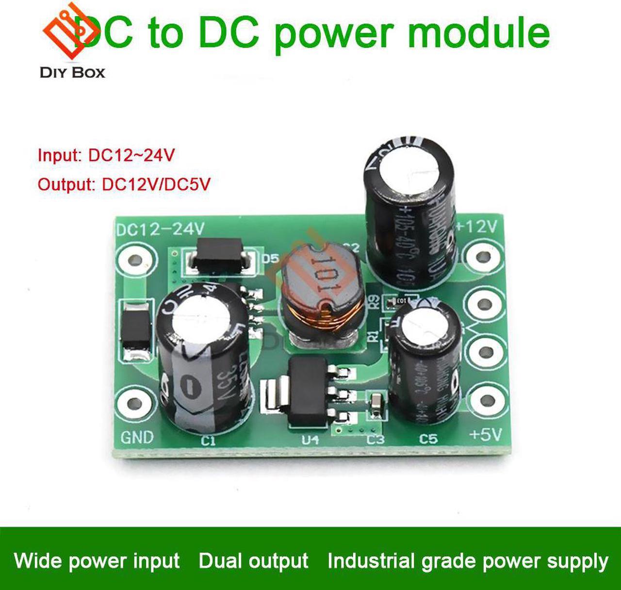 Switching Power Supply Module DC-DC Non-isolated PCB Input 12-24V Output 12V1A 5V0.1A 100mA 500mA