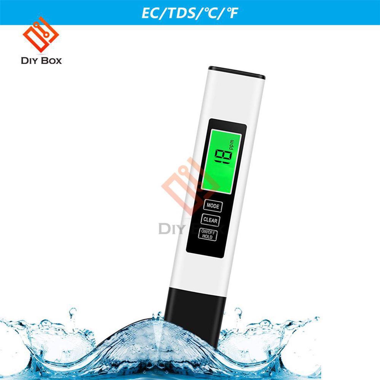 3-in-1 Temperature Meter Water Quality Tester Pen 0-9990ppm Conductivity Monitor Purity Tool for Drink Water Aquarium