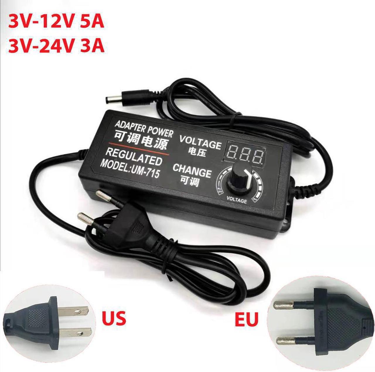 Adaptateur d'alimentation réglable AC à DC 3V-12V 3V-24 V, accessoires d'éclairage, écran d'affichage, tension d'alimentation 3 12 24 V