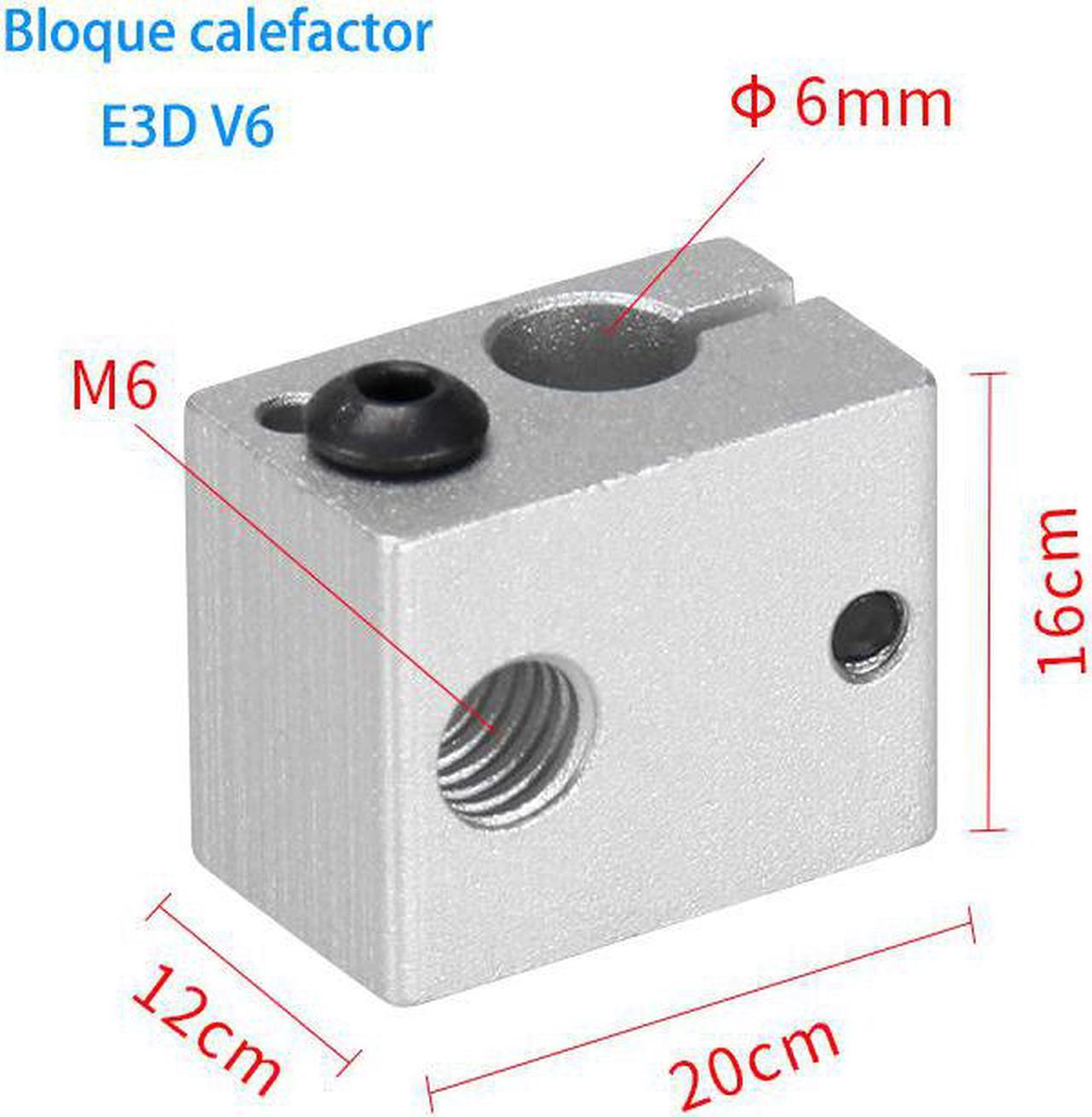 2PCS Heater Block Aluminum Block 20*16*12MM  V5 V6 E3D Block Fit J-head Hotend Bowden Extruder To Thermistor 3D Printer Parts