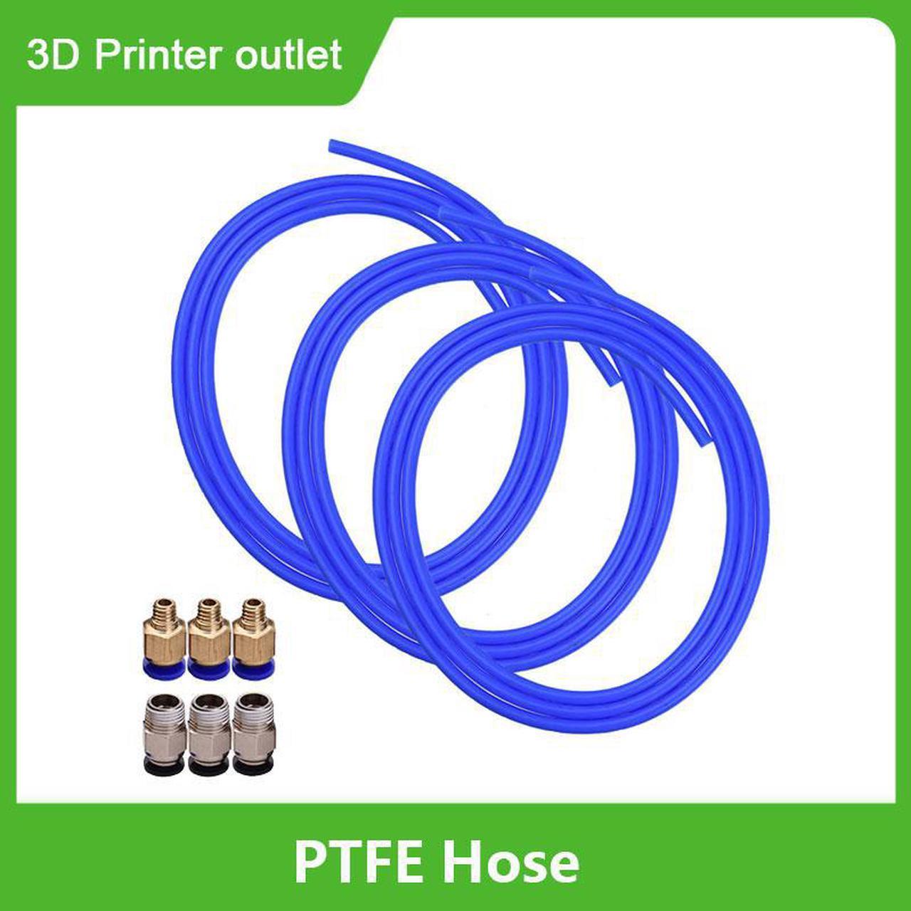 Aibecy 3pcs Blue PTFE Tube Hose Pipe 1 Meter with 3pcs PC4-M6 Pneumatic Fittings 3pcs PC4-01 Fittings Connectors for 3D Printer