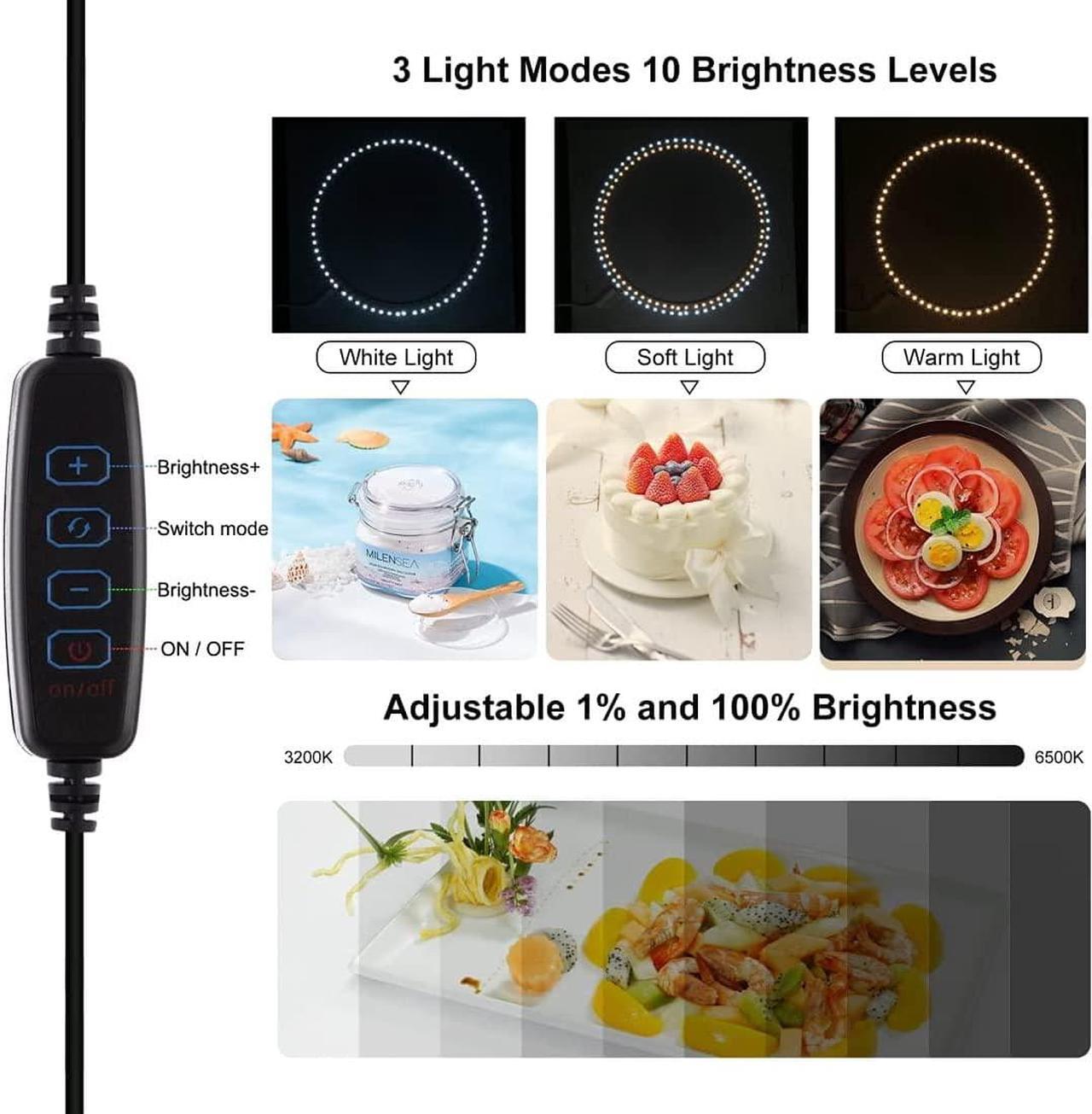 Alt view image 3 of 14 - Portable Photo Studio Light Box, PULUZ 16"X16" Professional Dimmable Shooting Tent Kit with 144 Leds Lights & 6 Kinds Double-Sided Color Backgrounds for Product Photography