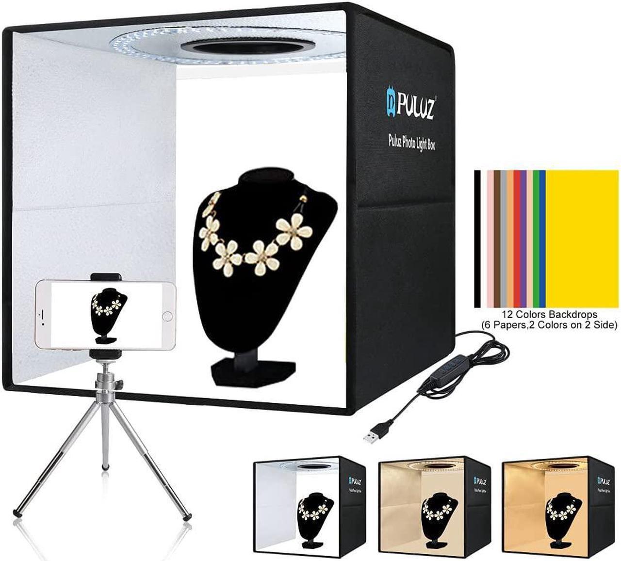 Main image of Portable Photo Studio Light Box, PULUZ 16"X16" Professional Dimmable Shooting Tent Kit with 144 Leds Lights & 6 Kinds Double-Sided Color Backgrounds for Product Photography