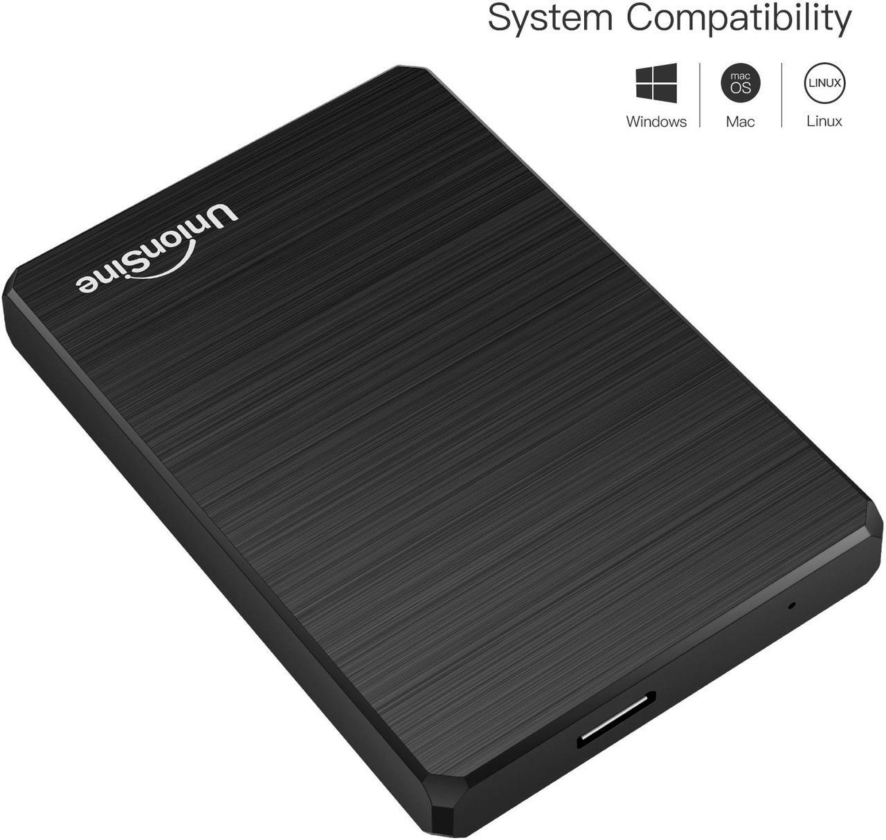 Alt view image 6 of 7 - UnionSine 500GB Ultra Slim Portable External Hard Drive USB3.0 HDD Storage Compatible for PC, Desktop, Laptop, Xbox One, Xbox one, PS4(Black)