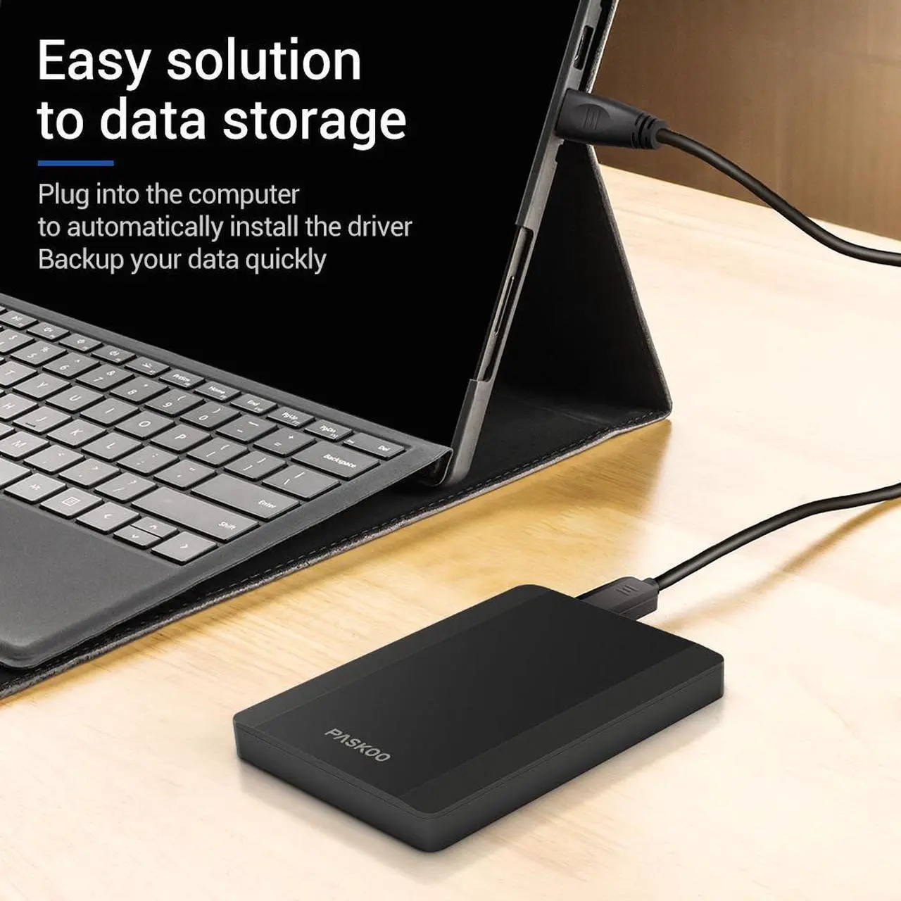 Alt view image 5 of 7 - PASKOO 500GB  HDD 2.5 Inch Portable External Hard Drive USB 3.0 Storage Compatible for PC Mac Desktop MacBook PS4 Xbox one TV 500GB