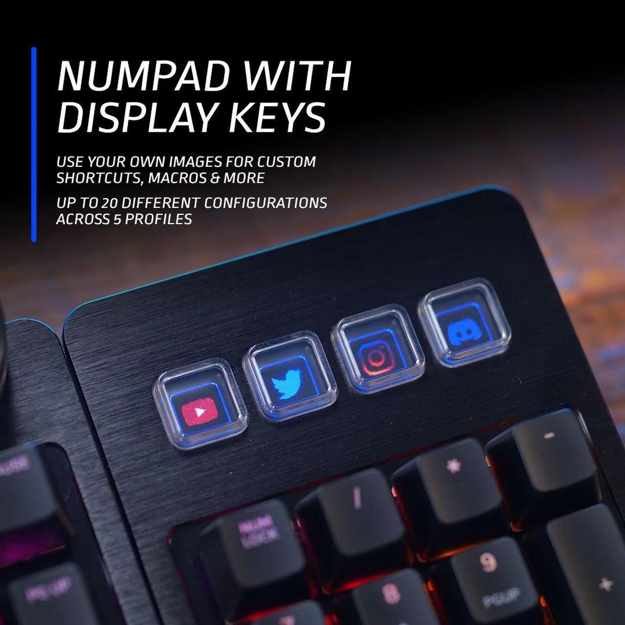 Alt view image 2 of 7 - MOUNTAIN Everest Max Mechanical Gaming Keyboard - Modular - Integrated Display Keys - Hot-Swappable Switches - OBS Controls Integration - Fastest & Linear - RGB Backlit - Midnight Black