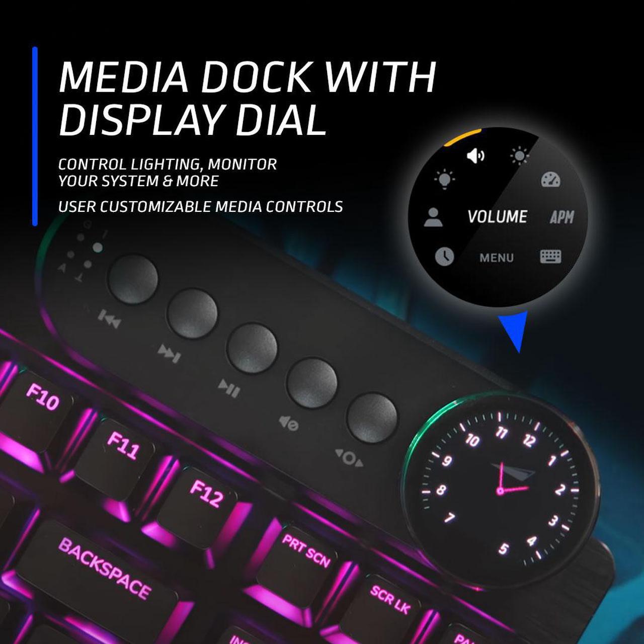 Alt view image 5 of 7 - MOUNTAIN Everest Max Mechanical Gaming Keyboard - Modular - Integrated Display Keys - Hot-Swappable Switches - OBS Controls Integration - Fastest & Linear - RGB Backlit - Midnight Black