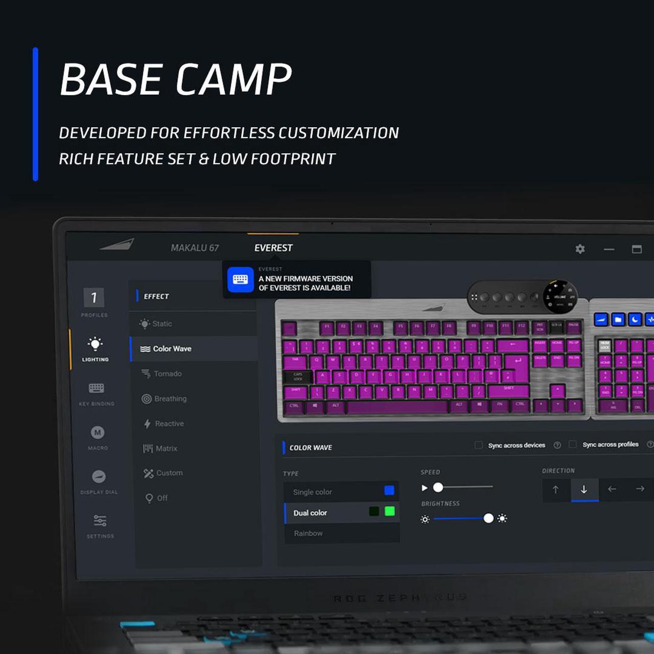 Alt view image 6 of 7 - MOUNTAIN Everest Max Mechanical Gaming Keyboard - Modular - Integrated Display Keys - Hot-Swappable Switches - OBS Controls Integration - Fastest & Linear - RGB Backlit - Midnight Black
