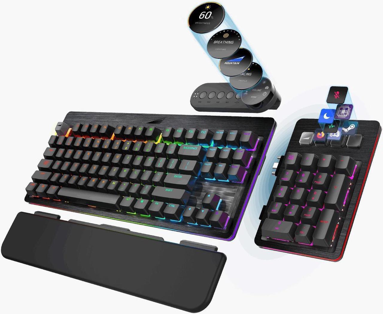 Main image of MOUNTAIN Everest Max Mechanical Gaming Keyboard - Modular - Integrated Display Keys - Hot-Swappable Switches - OBS Controls Integration - Fastest & Linear - RGB Backlit - Midnight Black
