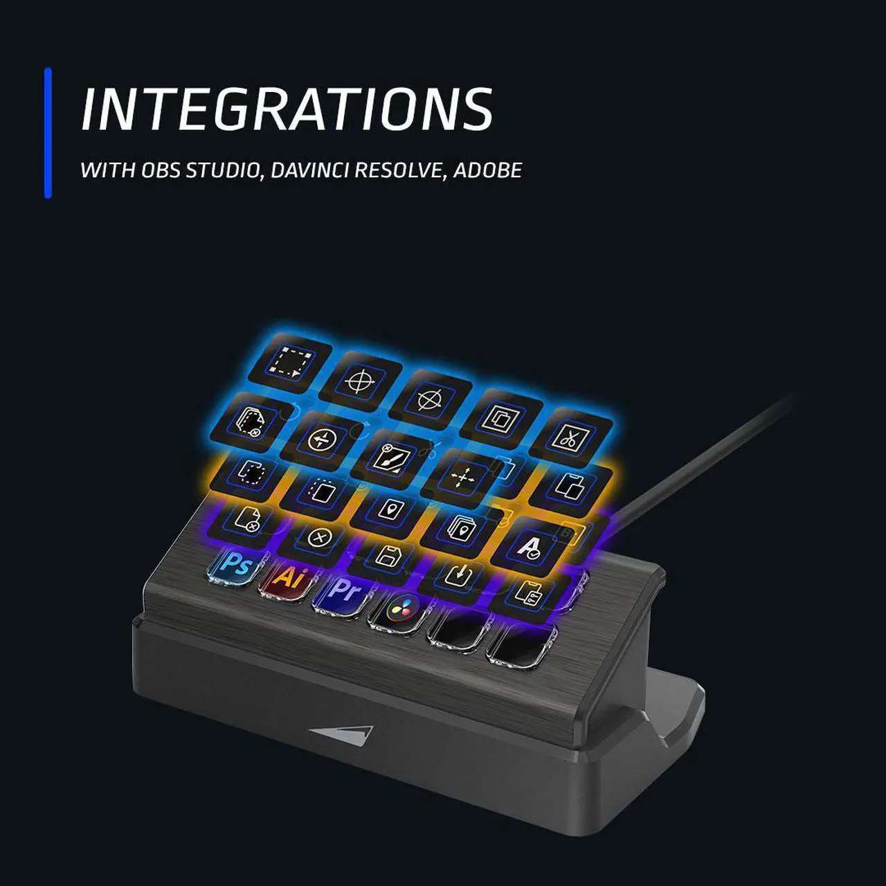Alt view image 8 of 13 - MOUNTAIN DISPLAYPAD - The Streaming and Content Creation Controller with 12 Customizable Tactile Display Keys