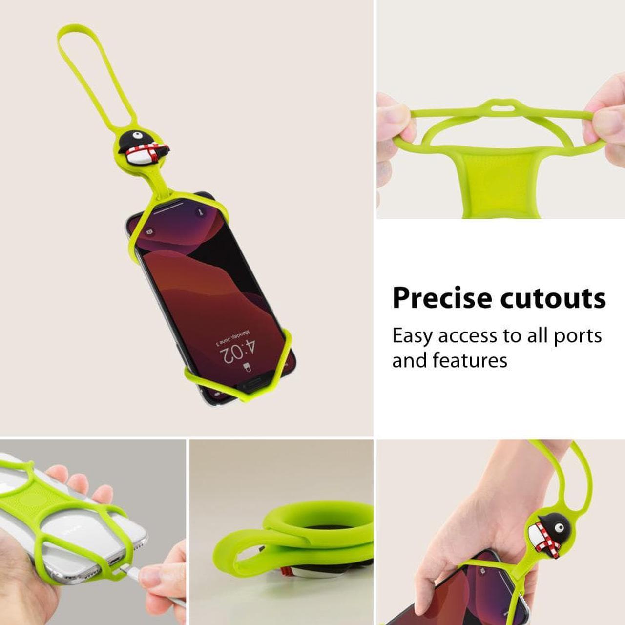 Alt view image 6 of 8 - Bone Strap Phone Tie, Silicone Wrist Lanyard, Universal Cell Phone Wrist Holder, Hand Strap Smartphone Case: iPhone 11 XS XS Max XR X Samsung Galaxy S10 S9 S8 Note 10 9 Pixel 3 XL-Black