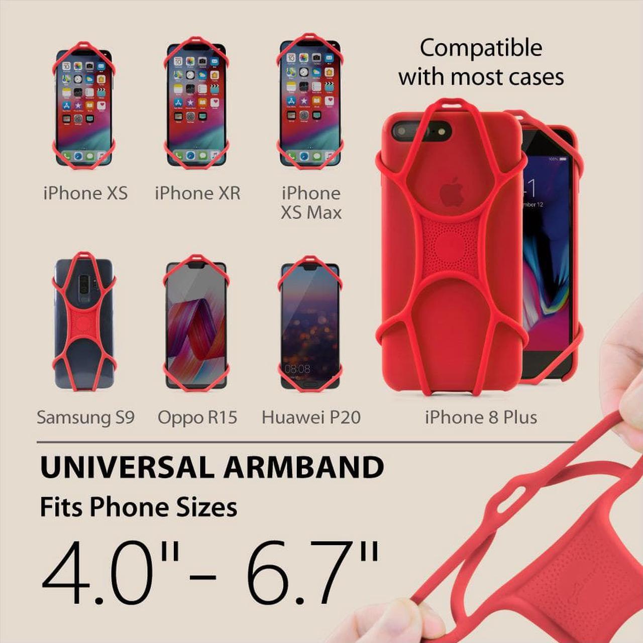 Alt view image 2 of 8 - Bone Strap Phone Tie, Silicone Wrist Lanyard, Universal Cell Phone Wrist Holder, Hand Strap Smartphone Case: iPhone 11 XS XS Max XR X Samsung Galaxy S10 S9 S8 Note 10 9 Pixel 3 XL-Black