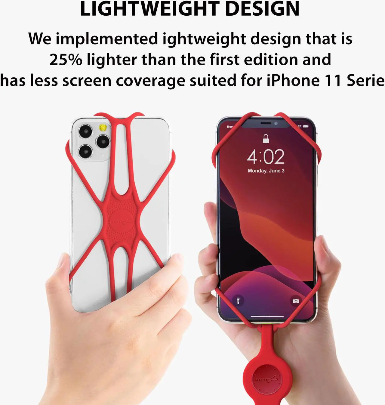 Alt view image 6 of 7 - Bone Crossbody Lanyard Phone Tie 2, Universal Anti-Lost Crossbody Cell Phone Lanyard Case for iPhone 13 12 11 Pro Max Mini, Adjustable Silicone Lanyard, for 4-6.7" Phone (Black) Red