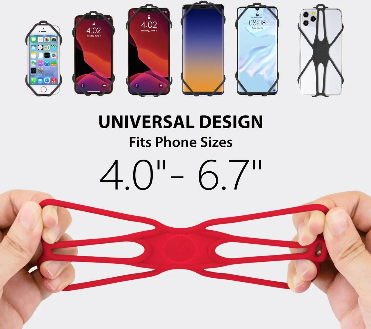 Alt view image 2 of 7 - Bone Crossbody Lanyard Phone Tie 2, Universal Anti-Lost Crossbody Cell Phone Lanyard Case for iPhone 13 12 11 Pro Max Mini, Adjustable Silicone Lanyard, for 4-6.7" Phone (Black) Red
