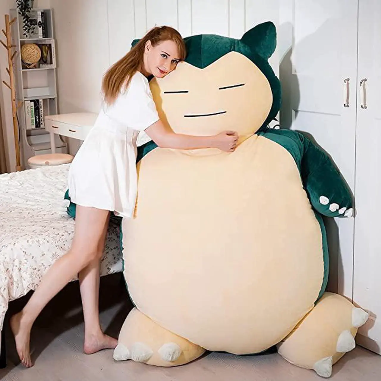 Alt view image 2 of 7 - Snorlax Plush Giant Snorlax Bean Bag Chair Unstuffed Snorlax Plush Toy Anime Cover with Zipper for Girlfriend Birthday Gift