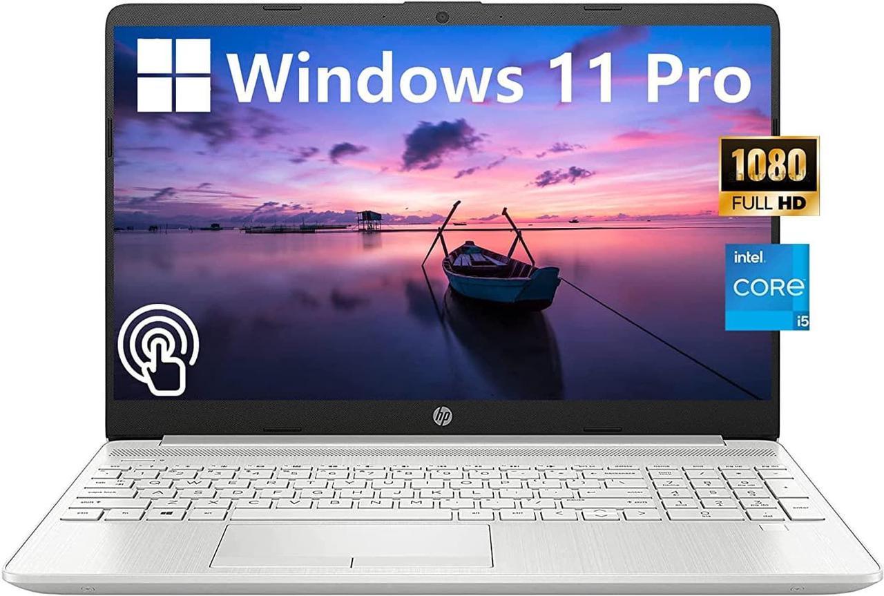 New HP Business Laptop 15.6" Full HD IPS Touchscreen Intel Iris Xe Graphics Intel Core i5-1135G7 12GB DDR4 RAM 256GB SSD HDMI Webcam WiFi Windows 11 Pro Silver