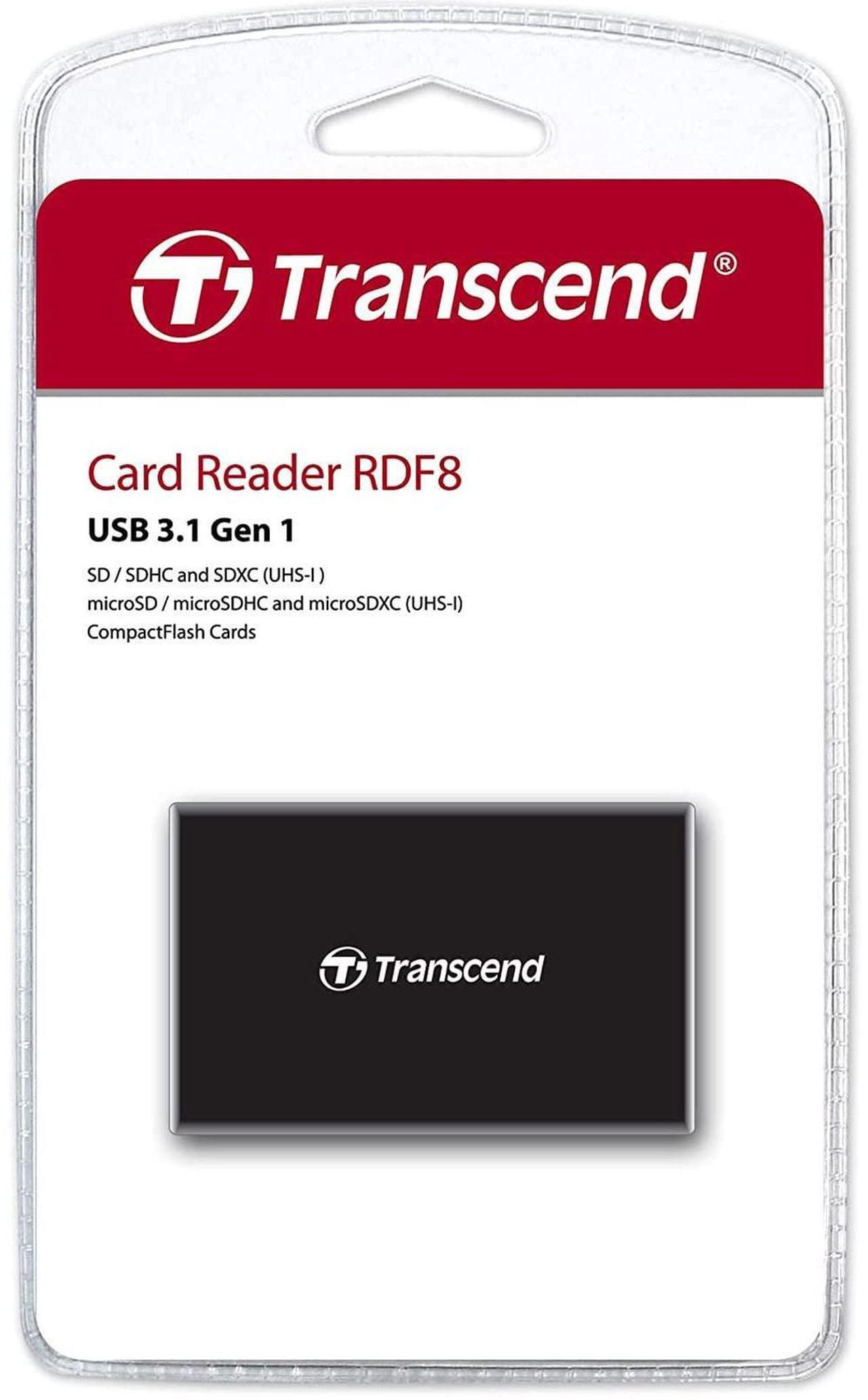 Alt view image 13 of 17 - Transcend RDF8 USB3.1 Gen 1 All-In-One Multi Card Reader Black